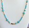 Turquoise Howlite crystal women’s necklace,  with gold Hematite accents, 18k gold toggle lariat, with gift bag product 1